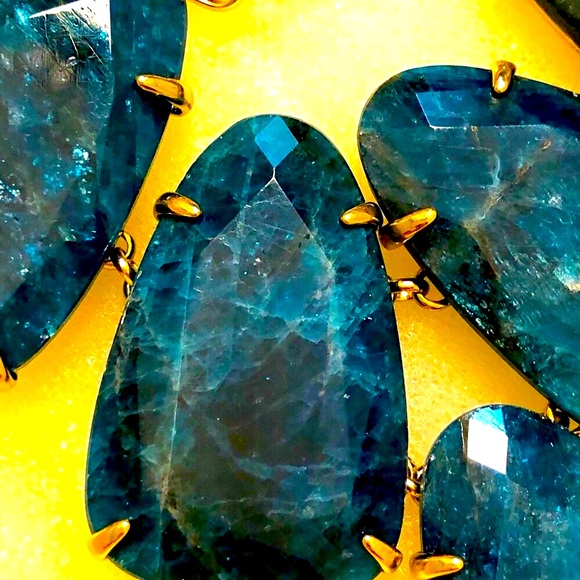 NWT RARE & Retired Kendra Scott Harlow Apatite & Yellow Gold STUNNING & Coveted! - Picture 11 of 16